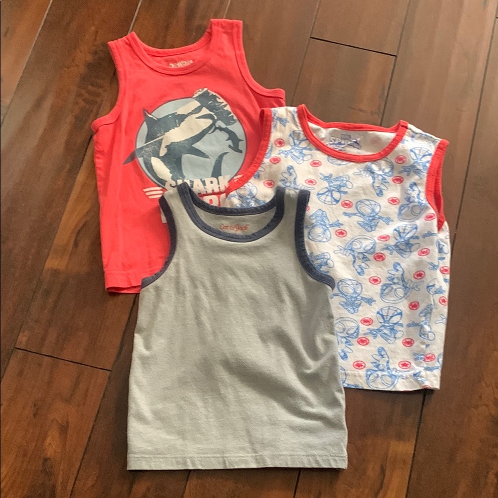 Toddler Boy Tank Top Bundle - Red, Gray, White